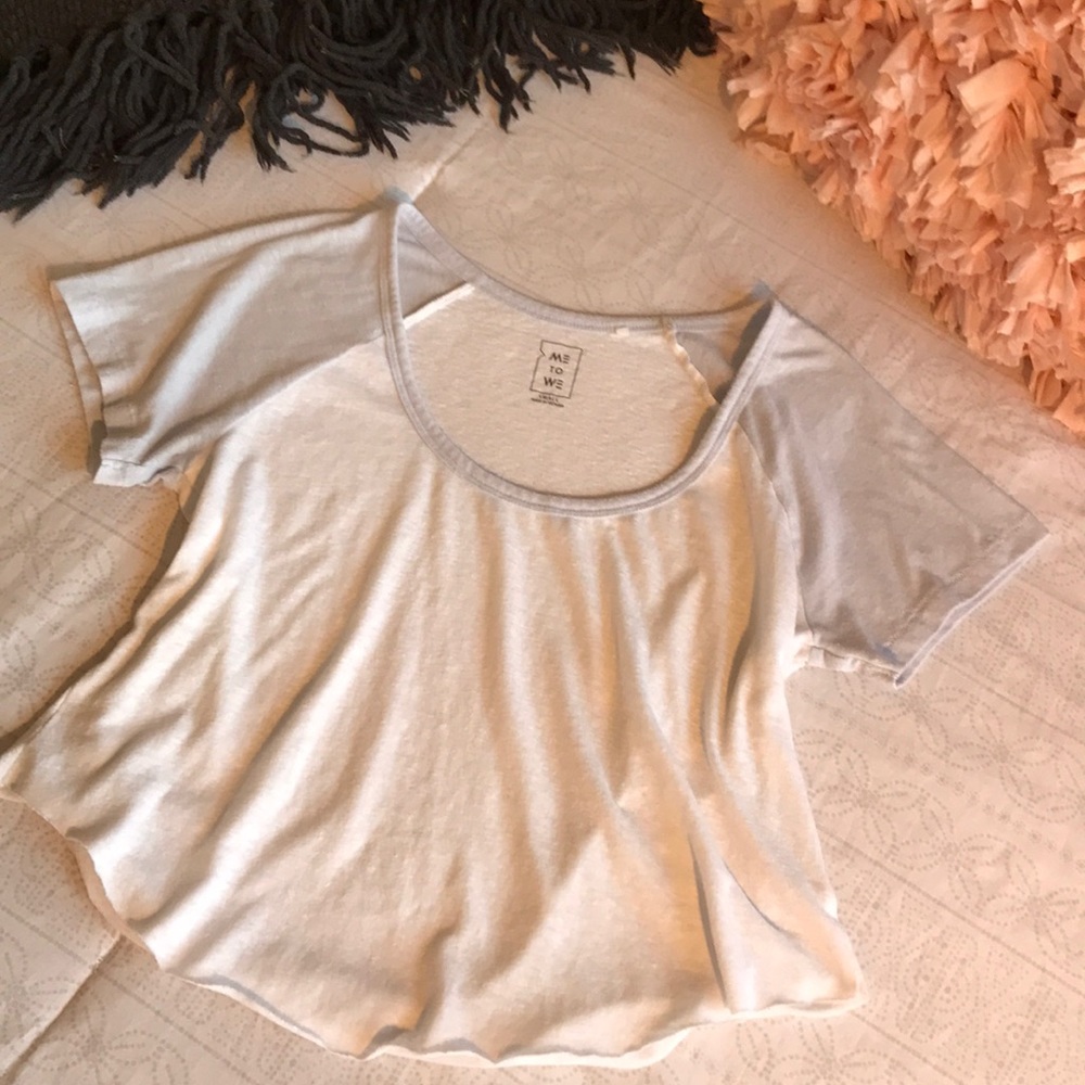 Me to we blue and white tee